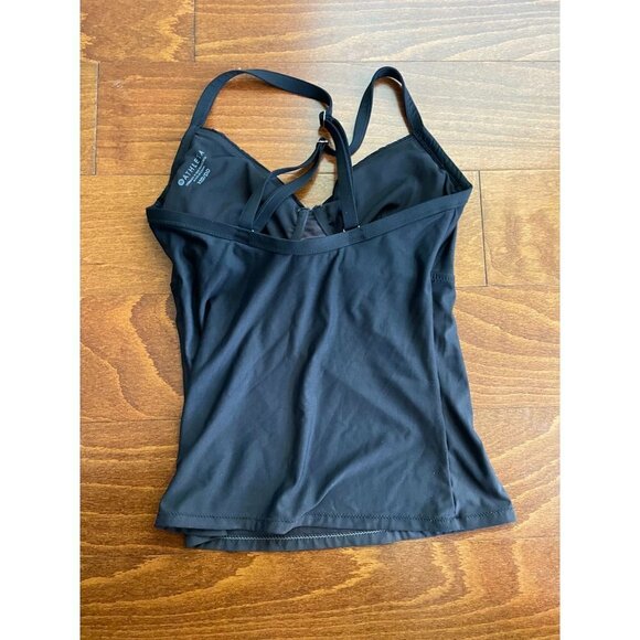 Athleta Twist Up Tankini Top Quick Dry Swimwear Lined Stretch Black Sz 32D - Picture 5 of 9